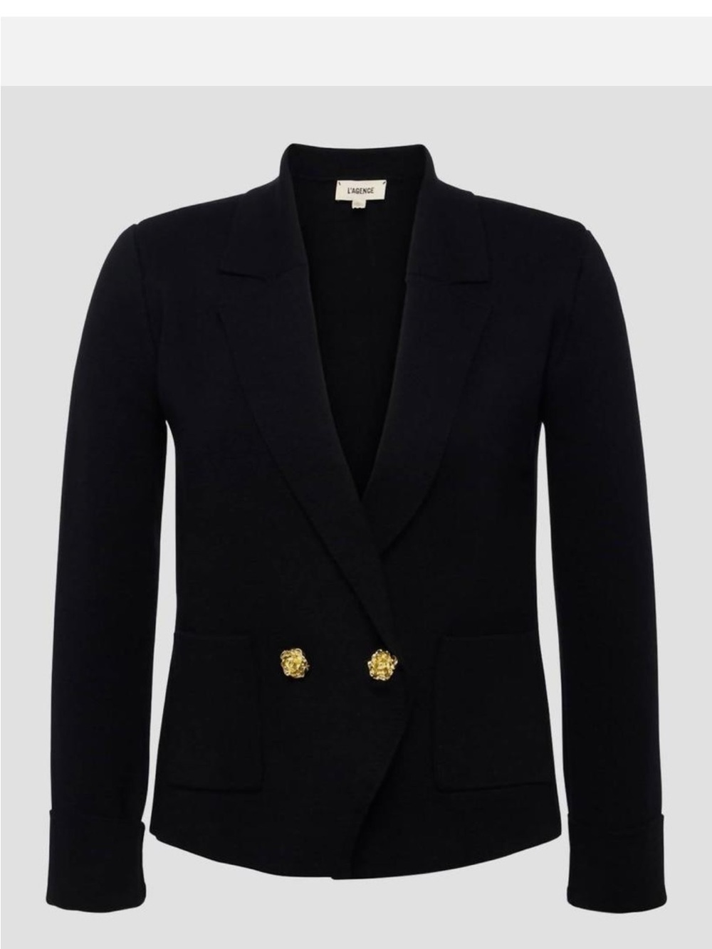 L'AGENCE SOFIA KNIT BLAZER with Gold Rose Buttons